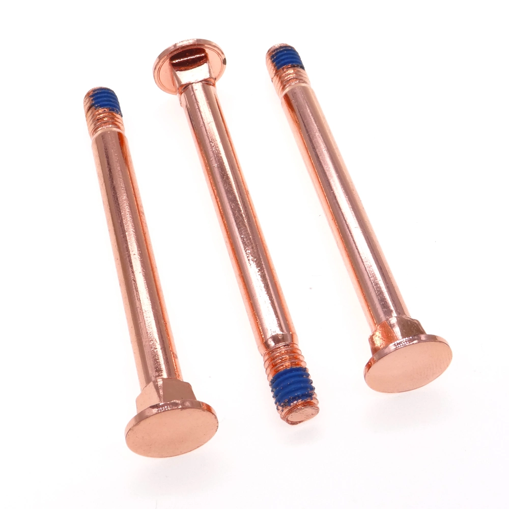 6*65 Rose Gold-Plated Carbon Steel Square-Neck Half Thread/Tooth Carriage Bolts