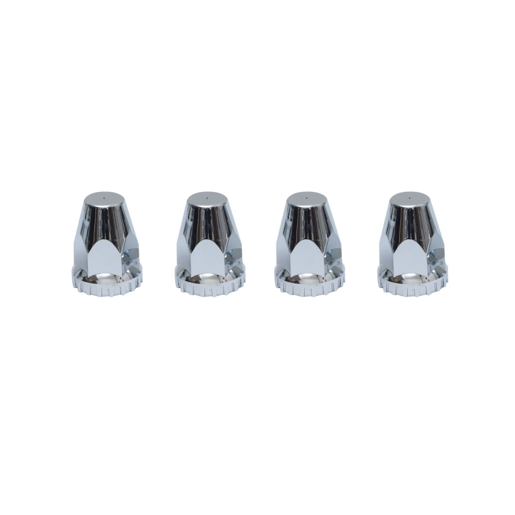 Ninetin Truxpro Standard 33mm Chrome ABS Plastic Screw on Lug Nut Covers with Flange 2-3/4 Inches Height for Semi Trucks