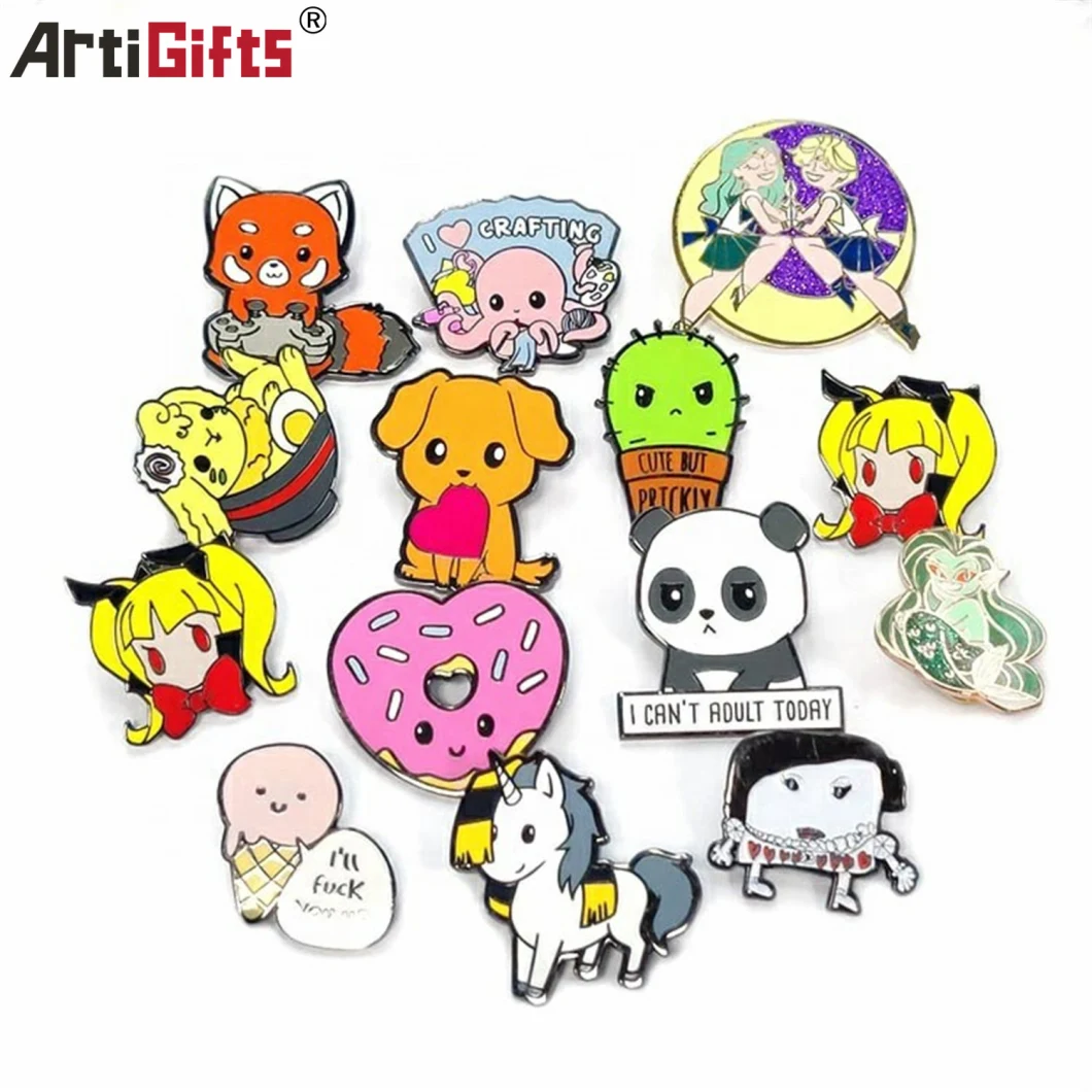 Custom Gift Design Pin Acryl Badge Monster Animal Shape Metal Enamel Lapel Pin for Decoration