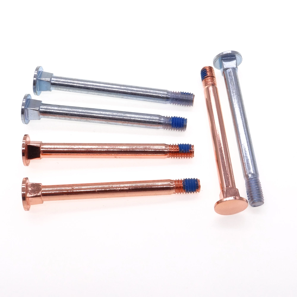 6*65 Rose Gold-Plated Carbon Steel Square-Neck Half Thread/Tooth Carriage Bolts